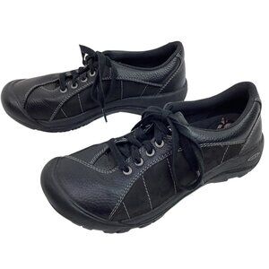 Keen Presidio Womens 8.5 Leather Lace-Up Black Loafers